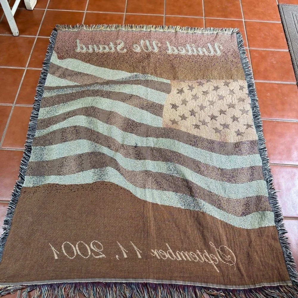 Tapestry United We Stand September 11, 2001 commemorative woven throw blanket